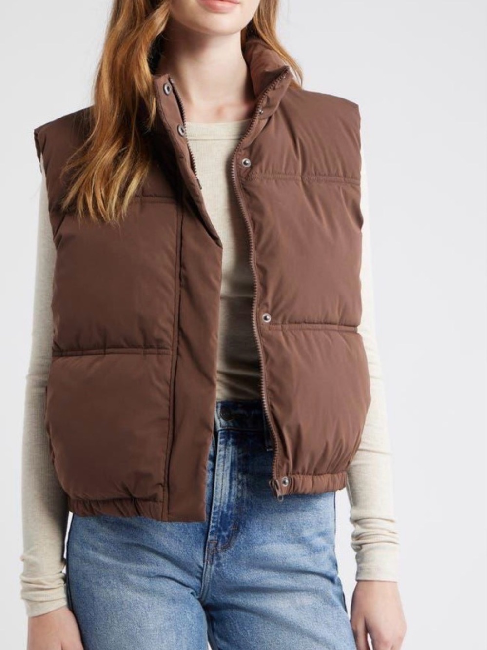 Thread & Supply Chocolate Brown Puffer Vest